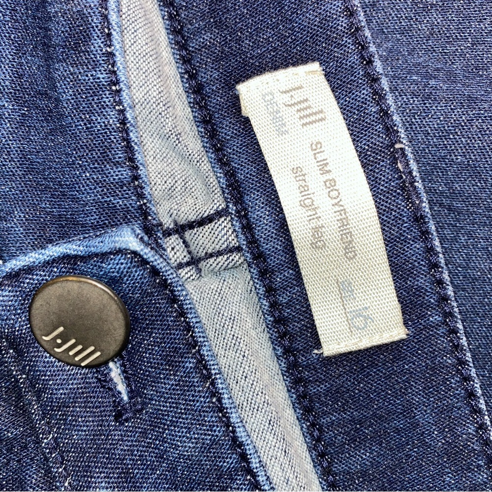 J. JILL Slim Boyfriend Straight Leg Jeans Dark Blue Wash Size 16 - Picture 5 of 5